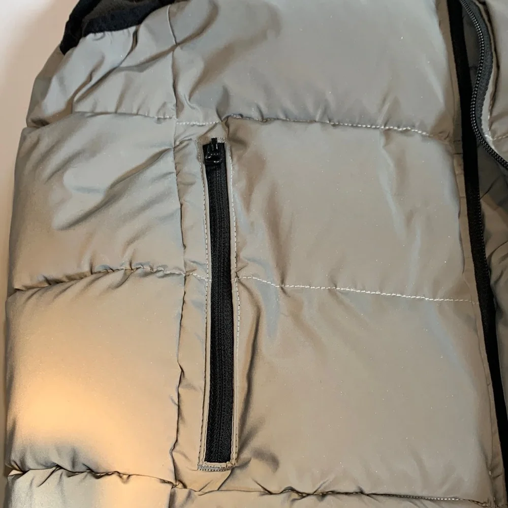 GAP kids gray, subtle metallic Puffer Vest XL